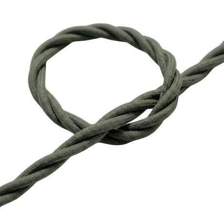 Cabo têxtil entrançado de algodão – Verde sálvia
