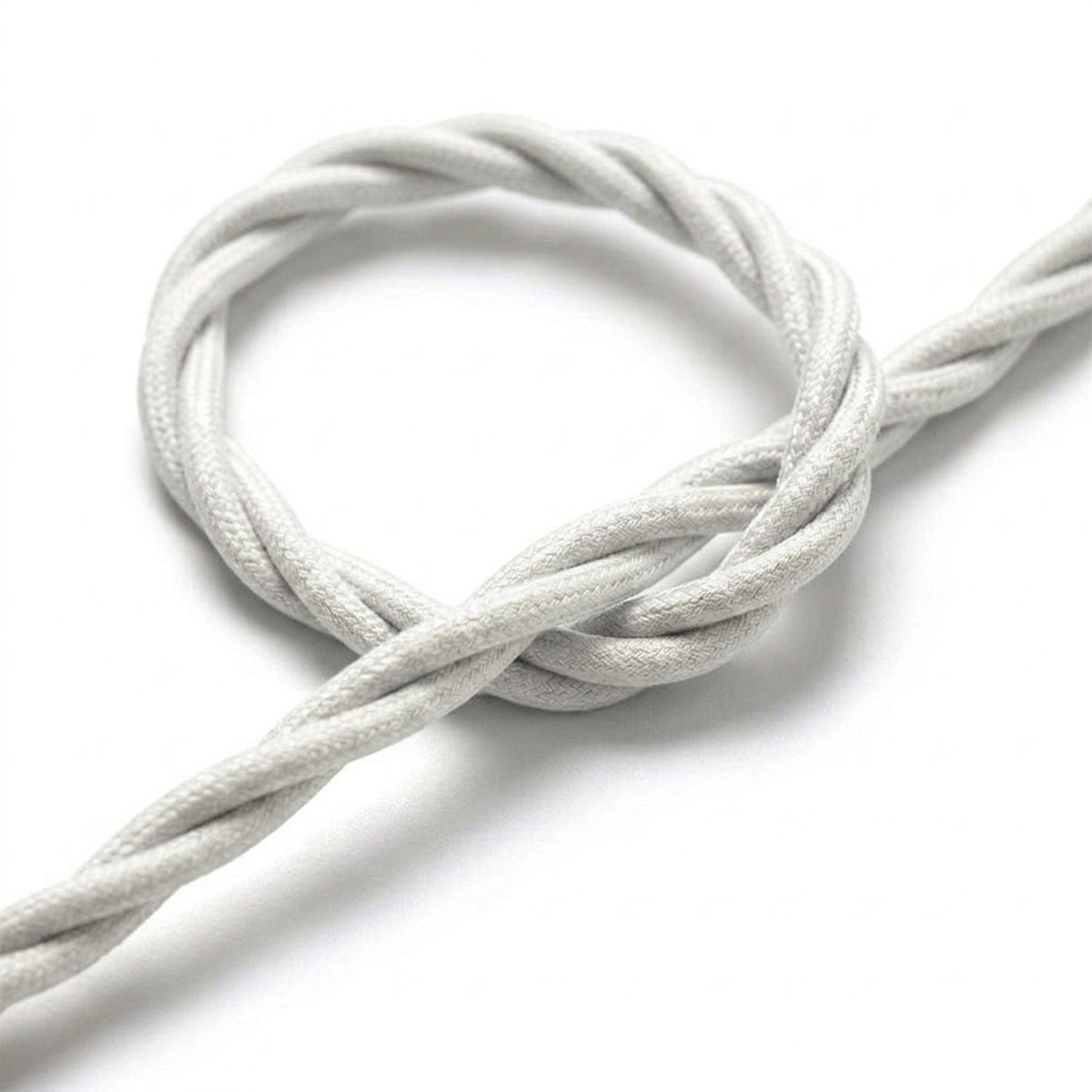 Cabo têxtil entrançado efeito seda – Branco ótico