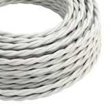 Cabo têxtil entrançado efeito seda – Branco ótico