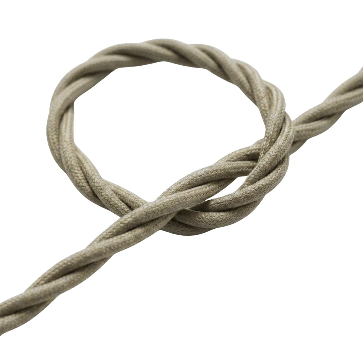 Cabo têxtil entrançado efeito seda – Branco pérola
