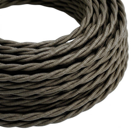 Cabo têxtil entrançado efeito seda – Cinzento-escuro
