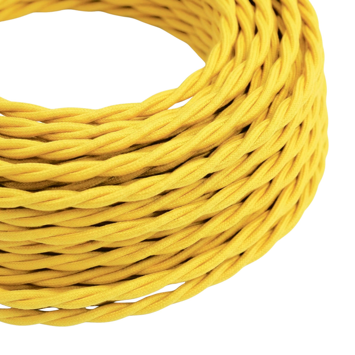 Cabo têxtil entrançado efeito seda – Amarelo milho