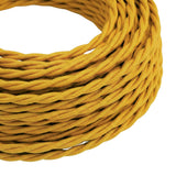 Cabo têxtil entrançado efeito seda – Amarelo mostarda