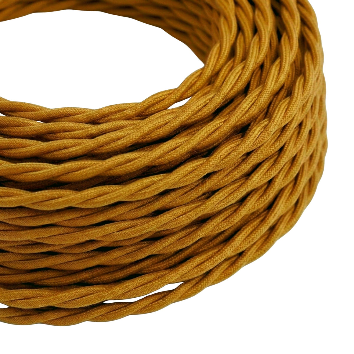 Cabo têxtil entrançado efeito seda – Dourado