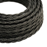 Cabo têxtil entrançado de linho natural – Cinzento antracite