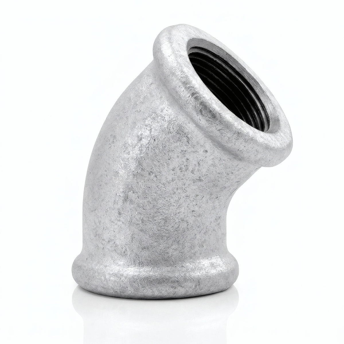 Coude 45° F/F fonte galvanisée - photo produit fond blanc 19