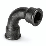 Cotovelo de raio longo 90° F/F em ferro fundido preto - foto de produto sobre fundo branco 1