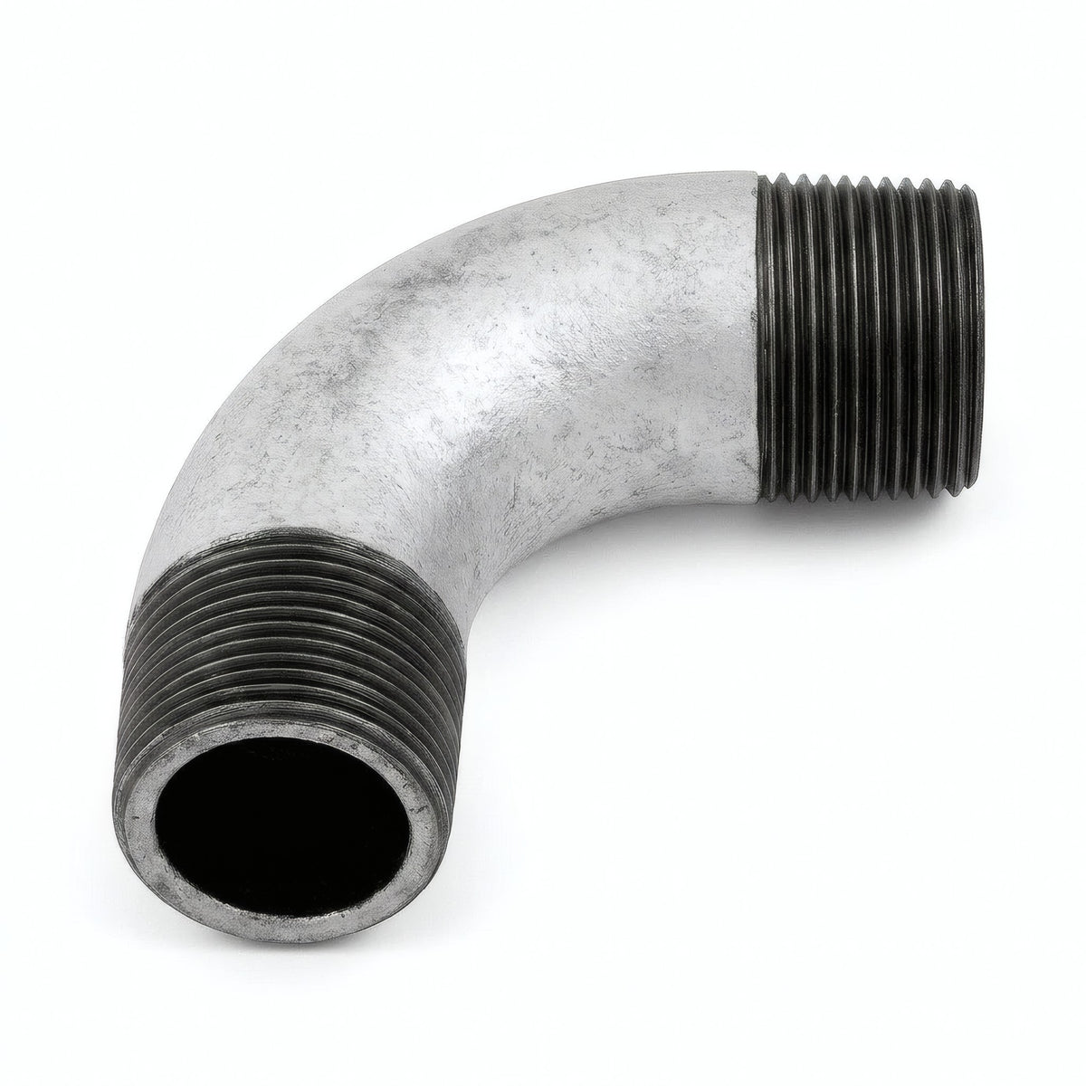 Cotovelo de raio longo 90° M/M em ferro fundido galvanizado - foto de produto sobre fundo branco 3