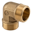 Cotovelo 90° macho-macho em latão CW617N BSP - vista isométrica