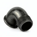 Cotovelo de raio curto 90° M/F em ferro fundido preto - foto de produto sobre fundo branco 10