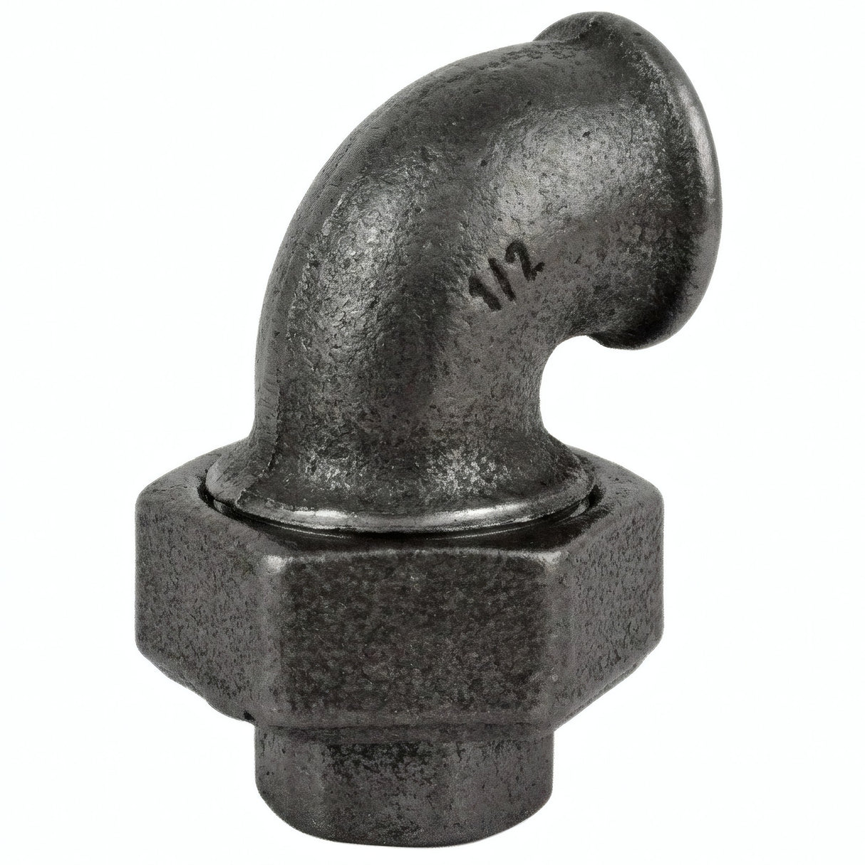 Cotovelo de união F/F em ferro fundido preto - foto de produto sobre fundo branco 1