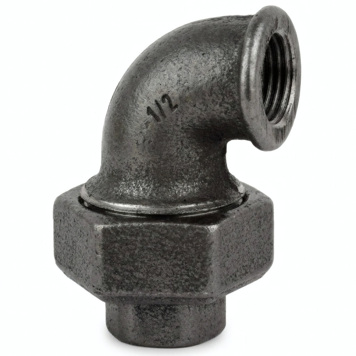 Cotovelo de união F/F em ferro fundido preto - foto de produto sobre fundo branco 6