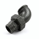 Cotovelo de união M/F em ferro fundido preto - foto de produto sobre fundo branco 4