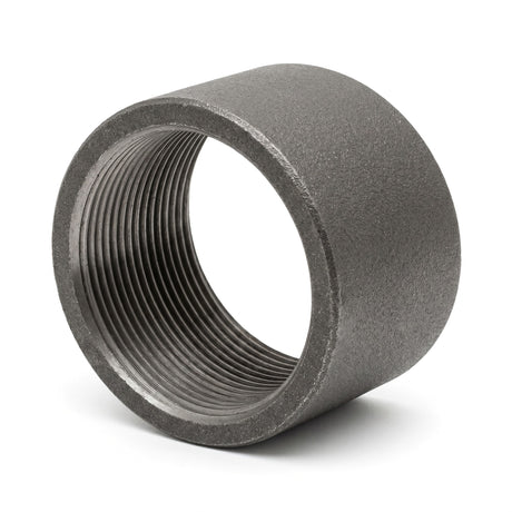 Bague acier noir – demi-manchon fileté série standard en vue trois quarts