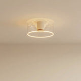 Lâmpada LED donut E27 em vidro transparente, Ø 195 mm, no teto, com luz quente difusa