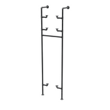 Étagère-penderie murale en tuyaux de plomberie noirs Ø 27 mm — largeur 50 cm, 3 tablettes, vue de trois quarts sur fond blanc