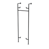 Étagère-penderie murale en tuyaux de plomberie noirs Ø 27 mm — largeur 60 cm, 2 tablettes, vue de trois quarts sur fond blanc