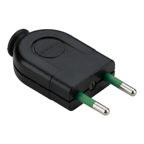 Ficha elétrica direita, modelo pequeno para candeeiro — Preto