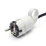 Ficha macho Schuko com anel extrator — Branco