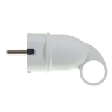 Ficha macho Schuko com anel extrator — Branco