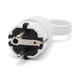 Ficha macho Schuko com anel extrator — Branco