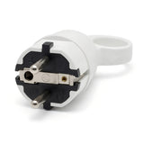 Ficha macho Schuko com anel extrator — Branco