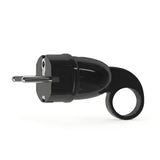Ficha macho Schuko com anel extrator — Preto