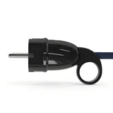 Ficha macho Schuko com anel extrator — Preto
