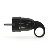 Ficha macho Schuko com anel extrator — Preto