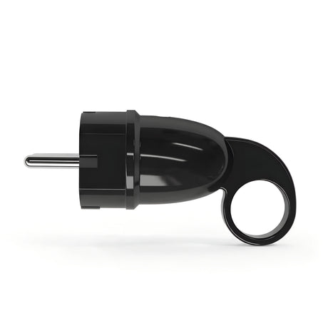 Ficha macho Schuko com anel extrator — Preto