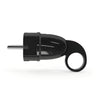 Ficha macho Schuko com anel extrator — Preto