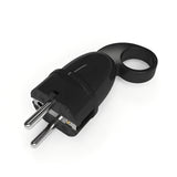 Ficha macho Schuko com anel extrator — Preto