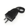 Ficha macho Schuko com anel extrator — Preto
