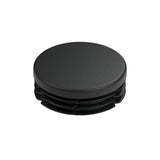 Tampão de plástico preto para acessório fêmea 1″1/4 33x42, vista de cima da cabeça plana