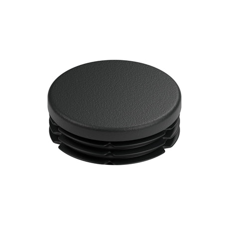 Tampão de plástico preto para acessório fêmea 1″1/4 33x42, vista de cima da cabeça plana