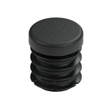 Tampão de plástico preto para acessório fêmea 1/2″ 15x21, vista de cima da cabeça plana