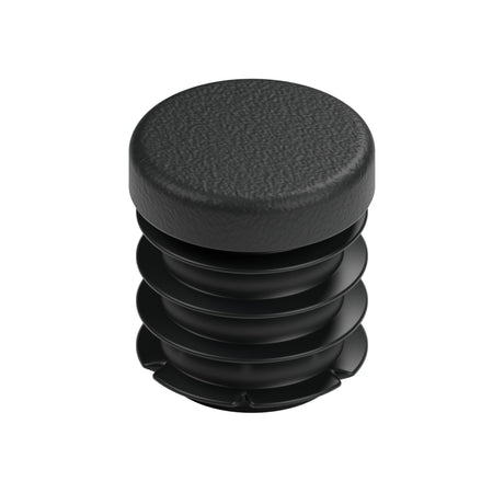 Tampão de plástico preto para acessório fêmea 1/2″ 15x21, vista de cima da cabeça plana