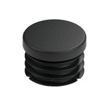 Tampão de plástico preto para acessório fêmea 1″ 26x34, vista de cima da cabeça plana