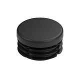 Tampão de plástico preto para acessório fêmea 3/4″ 20x27, vista de cima da cabeça plana