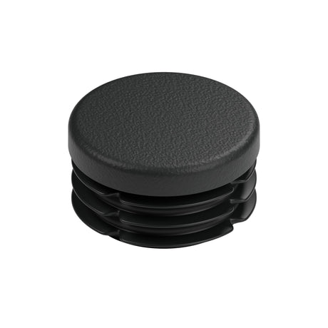 Tampão de plástico preto para acessório fêmea 3/4″ 20x27, vista de cima da cabeça plana