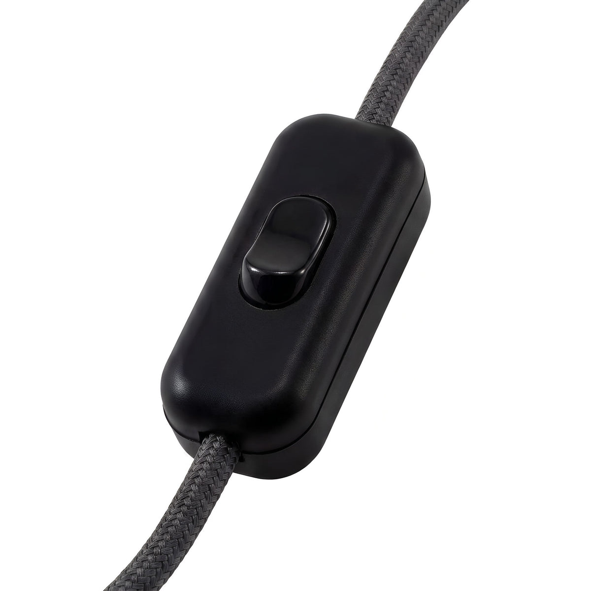 Interruptor bipolar de báscula para cabo de candeeiro — Preto