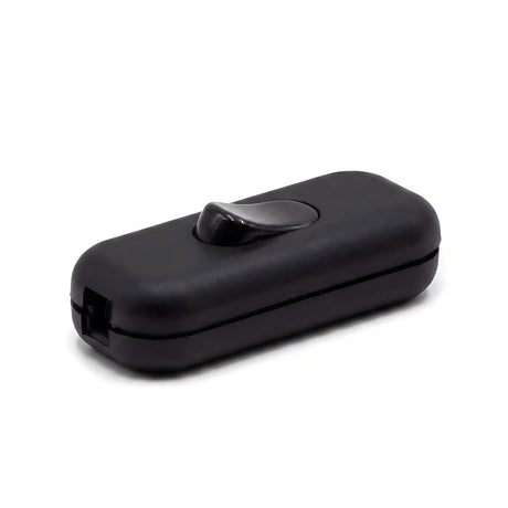 Interruptor bipolar de báscula para cabo de candeeiro — Preto