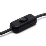 Interruptor bipolar de báscula para cabo de candeeiro — Preto