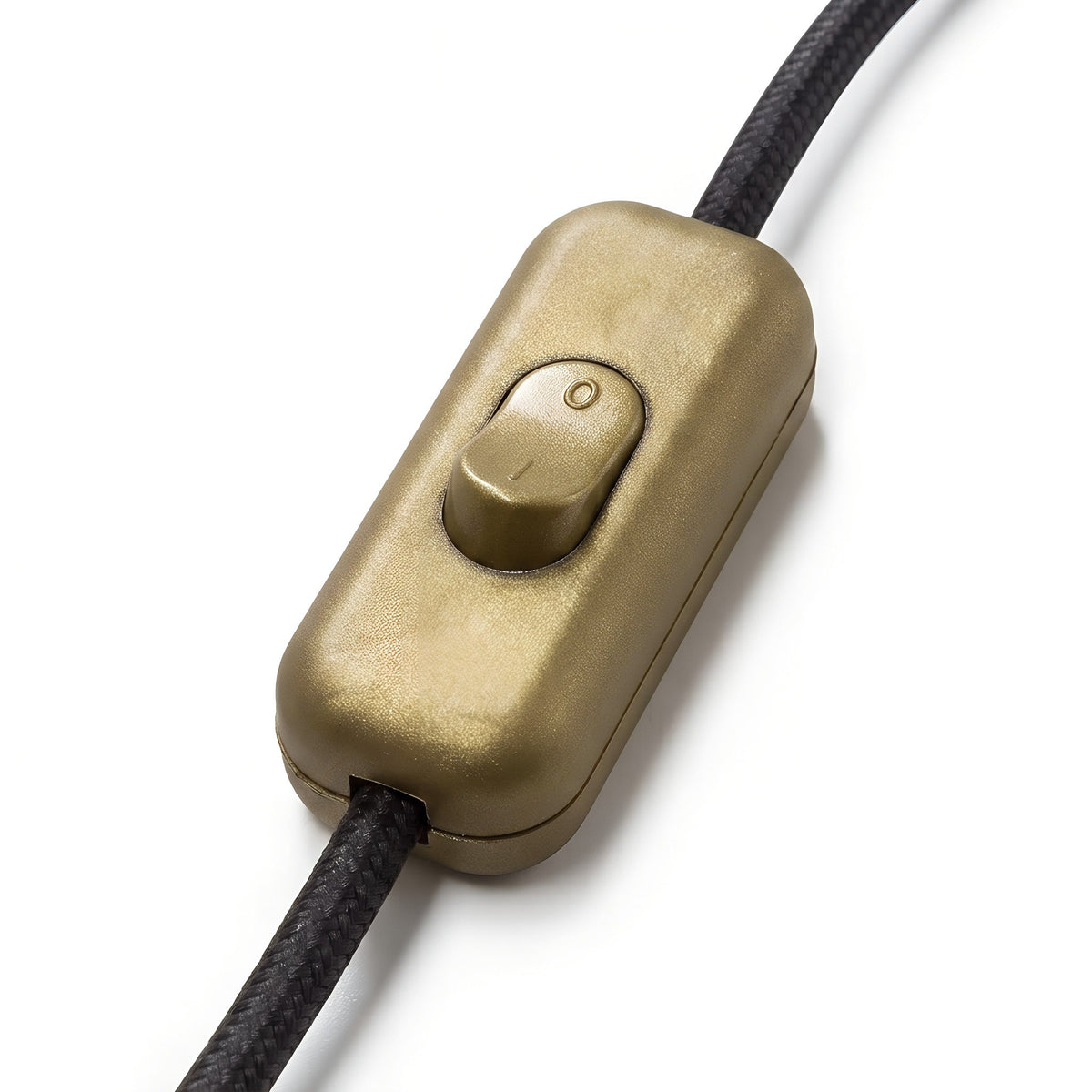 Interruptor bipolar de báscula para cabo de candeeiro — Dourado