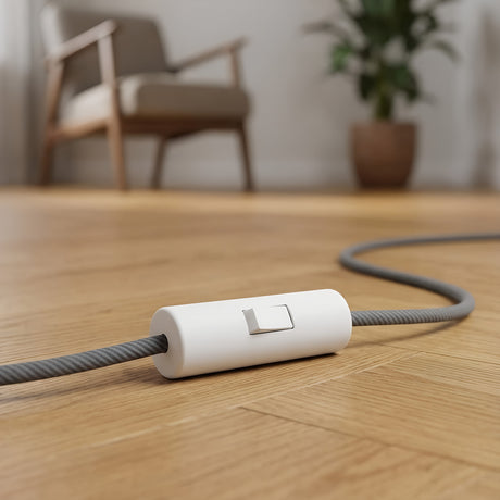 Interruptor cilíndrico basculante unipolar com terra — Branco