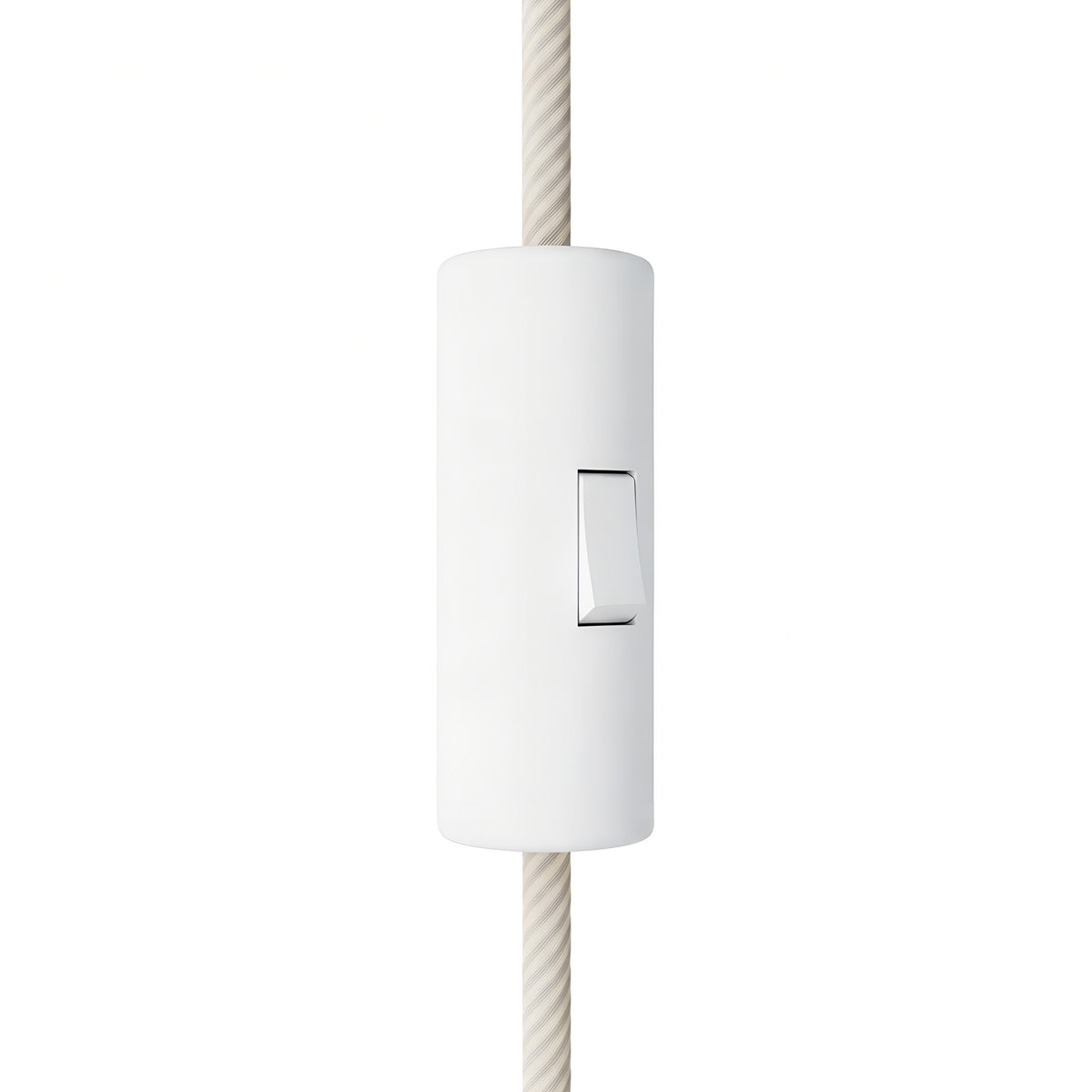 Interruptor cilíndrico basculante unipolar com terra — Branco