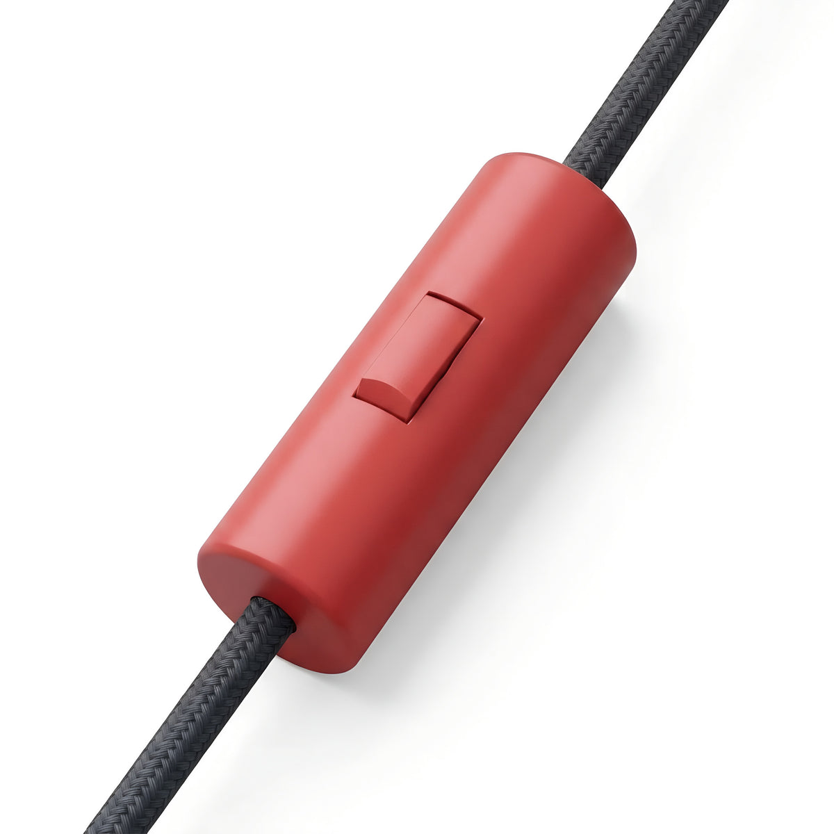 Interruptor cilíndrico basculante unipolar com terra — Vermelho