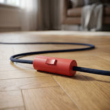 Interruptor cilíndrico basculante unipolar com terra — Vermelho