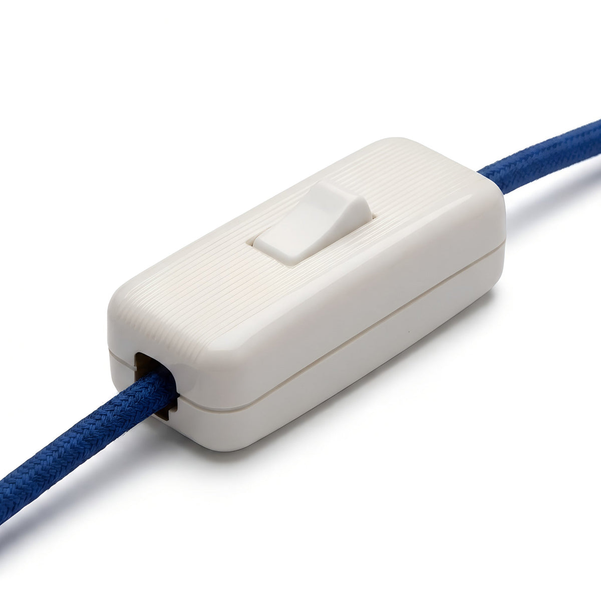 Interruptor unipolar de tecla para cabo de candeeiro — Branco