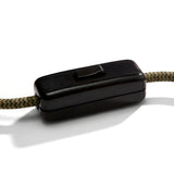 Interruptor unipolar de tecla para cabo de candeeiro — Preto